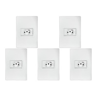 Kit C/5 - Conjunto Ilumi Vivaz Branco Com Placa 1 Tomada ...