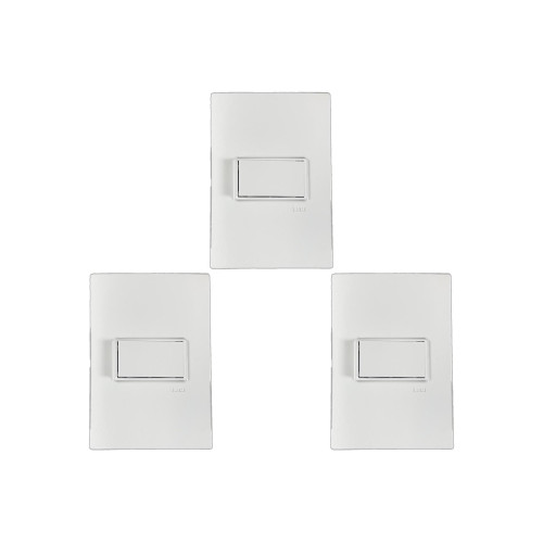 Kit C/3 - Conjunto Ilumi Vivaz Branco Com Placa 1 Simples...