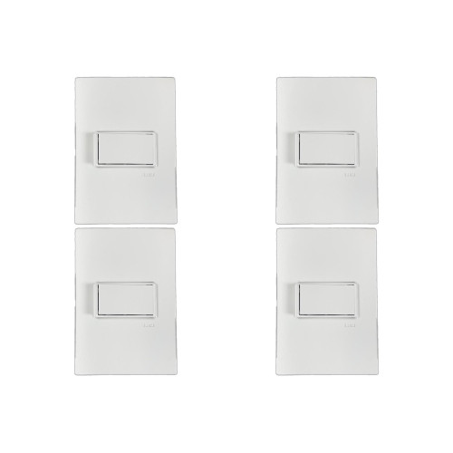 Kit C/4 - Conjunto Ilumi Vivaz Branco Com Placa 1 Simples...