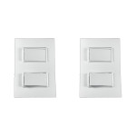 Kit C/2 - Conjunto Ilumi Vivaz Branco Com Placa 2 Simples...