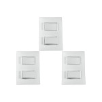 Kit C/3 - Conjunto Ilumi Vivaz Branco Com Placa 2 Simples...