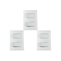 Kit C/3 - Conjunto Ilumi Vivaz Branco Com Placa 2 Simples...