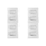 Kit C/4 - Conjunto Ilumi Vivaz Branco Com Placa 2 Simples...