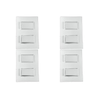 Kit C/4 - Conjunto Ilumi Vivaz Branco Com Placa 2 Simples...