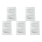 Kit C/5 - Conjunto Ilumi Vivaz Branco Com Placa 2 Simples...