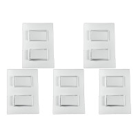 Kit C/5 - Conjunto Ilumi Vivaz Branco Com Placa 2 Simples...