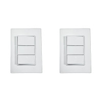 Kit C/2 - Conjunto Ilumi Vivaz Branco Com Placa 3 Simples...