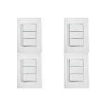Kit C/4 - Conjunto Ilumi Vivaz Branco Com Placa 3 Simples...