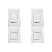 Kit C/4 - Conjunto Ilumi Vivaz Branco Com Placa 3 Simples...