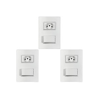 Kit C/3 - Conjunto Ilumi Vivaz Branco Com Placa 1 Simples...