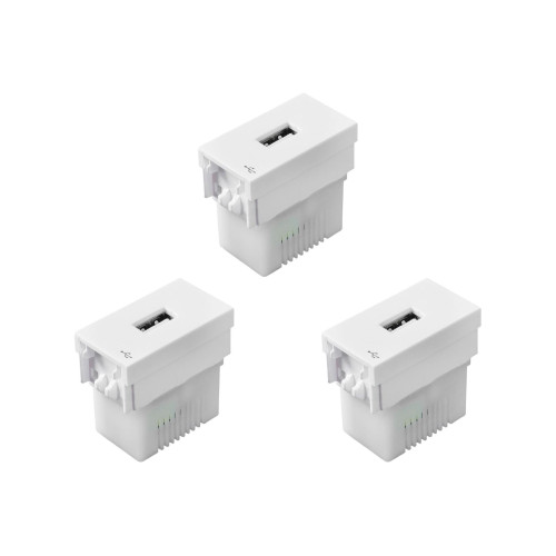 Kit C/3 - Modulo Ilumi Vivaz Tomada ''Usb'' Branca 7591