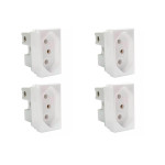 Kit C/4 - Modulo Steck Linha Stella 1 Tomada 10A. Branco ...