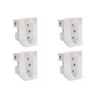 Kit C/4 - Modulo Steck Linha Stella 1 Tomada 10A. Branco ...