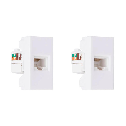 Kit C/2 - Modulo Steck Linha Stella Tomada Rj45 - Branco ...