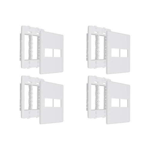 Kit C/4 - Placa Steck Linha Stella Branca 4X4 - 2 Modulos...