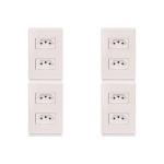 Kit C/4 - Conjunto Steck Linha Stella Com Placa 2 Tomadas...