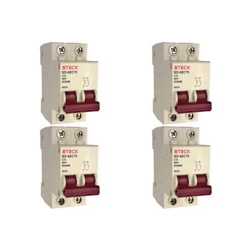 Kit C/4 - Disjuntor Steck ''Din'' Bipolar 70A. C