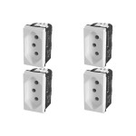 Kit C/4 - Modulo Pial Pop Branco 1 Tomada 2P+T 20A. Lg03020