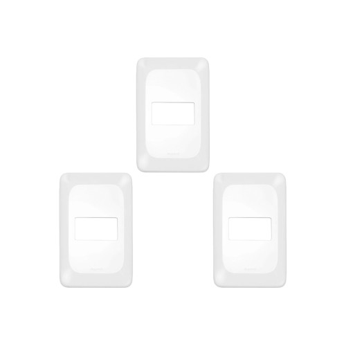 Kit C/3 - Placa Pial Pop Branca 4X2 - 1 Modulo Lgp21