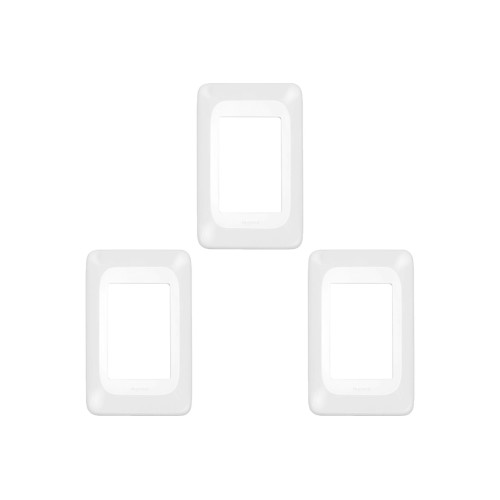 Kit C/3 - Placa Pial Pop Branca 4X2 - 3 Modulos Juntos Lgp23