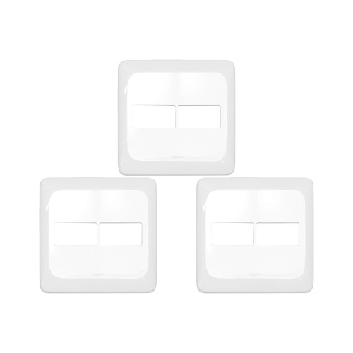 Kit C/3 - Placa Pial Pop Branca 4X4 - 1 Modulo+1 Modulo L...
