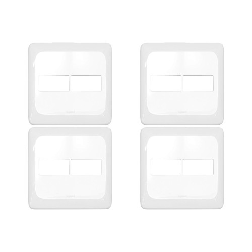Kit C/4 - Placa Pial Pop Branca 4X4 - 1 Modulo+1 Modulo L...