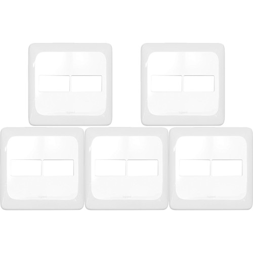 Kit C/5 - Placa Pial Pop Branca 4X4 - 1 Modulo+1 Modulo L...