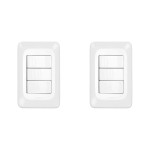 Kit C/2 - Conjunto Pial Pop Modulo Com Placa 4X2 - 3 Simp...