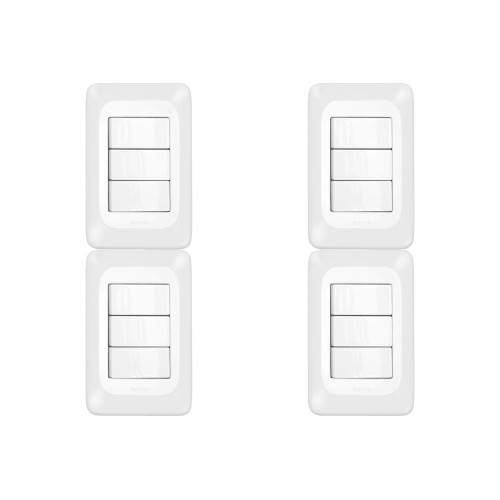 Kit C/4 - Conjunto Pial Pop Modulo Com Placa 4X2 - 3 Simp...