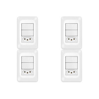 Kit C/4 - Conjunto Pial Pop Modulo Com Placa 4X2 - 2 Simp...