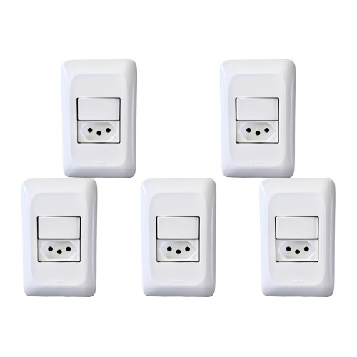 Kit C/5 - Conjunto Pial Pop Modulo Com Placa 4X2 - 1 Para...