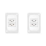 Kit C/2 - Conjunto Pial Pop Modulo Com Placa 4X2 - 2 Toma...