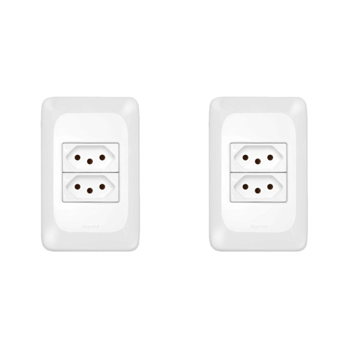 Kit C/2 - Conjunto Pial Pop Modulo Com Placa 4X2 - 2 Toma...
