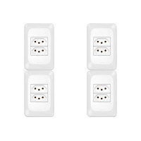 Kit C/4 - Conjunto Pial Pop Modulo Com Placa 4X2 - 2 Toma...
