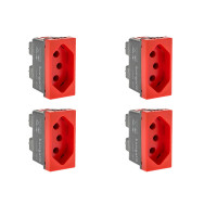 Kit C/4 - Modulo Pial Pop Vermelho 1 Tomada 2P+T. 20A. - ...