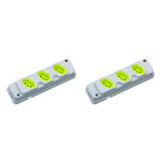 Kit C/2 - Tomada Barra Fiolux 2P+T. 20A. Tripla Cinza/Verde