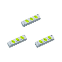 Kit C/3 - Tomada Barra Fiolux 2P+T. 20A. Tripla Cinza/Verde