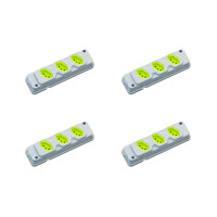 Kit C/4 - Tomada Barra Fiolux 2P+T. 20A. Tripla Cinza/Verde
