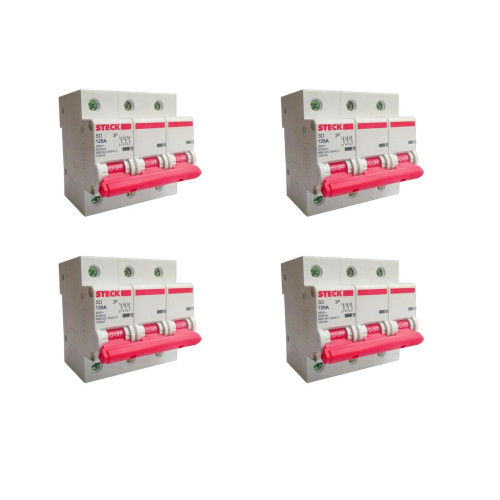 Kit C/4 - Disjuntor Steck ''Din'' Tripolar 125A. C