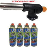 kit macaric flambador culinario automatico com 4 refis