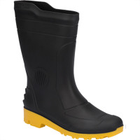 Bota Galocha Pega Forte Preto/Amarelo Cano Medio N.39