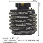 Resistencia Hydra Corona Ducha Gord 4T 220V