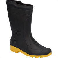 Bota Galocha Pega Forte Preto/Amarelo Cano Medio N.44