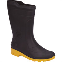 Bota Galocha Pega Forte Preto/Amarelo Cano Medio N.43