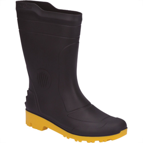 Bota Galocha Pega Forte Preto/Amarelo Cano Medio N.43