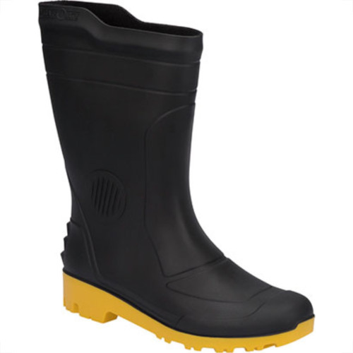 Bota Galocha Pega Forte Preto/Amarelo Cano Medio N.38