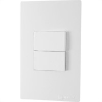 Conjunto Peesa Una Max 1705A 2 interruptores Simples Branco