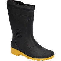 Bota Galocha Pega Forte Preto/Amarelo C.Medio N.40 S/Forro