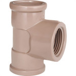 Tee Plastilit Llr 3/4 X 1/2 Marrom - Kit C/50 Unidades