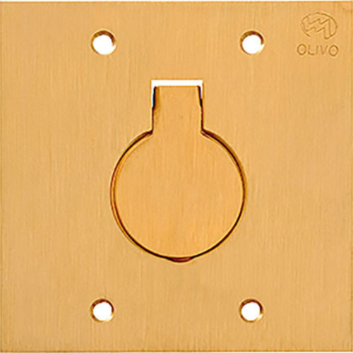 Espelho Placa P/Piso Latao 4X4 1Tomada Red Olivo Ll10